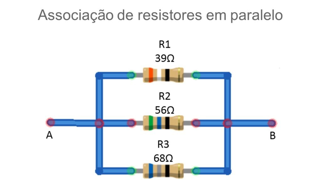 Associação de resistor em paralelo com três resistores