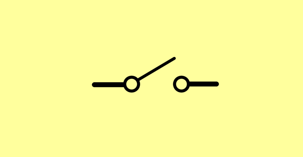 Simbologia elétrica utilizada para representar a chave seccionadora com abertura sem carga no projeto elétrico