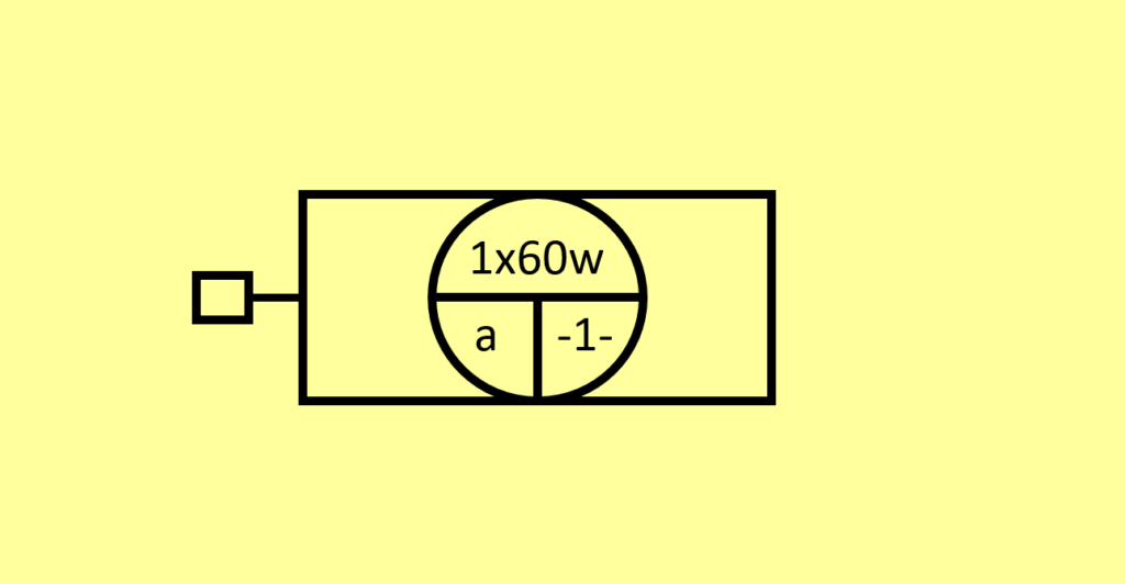 Simbologia elétrica utilizada para representar o ponto de luz tubular na parede no projeto elétrico