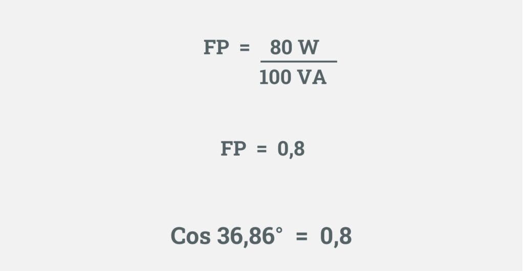Calculando o cosseno do ângulo do fator de potência