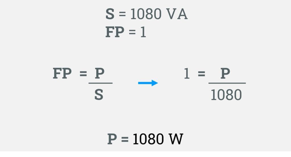 Calculando a potência ativa da iluminação com o fator de potência.