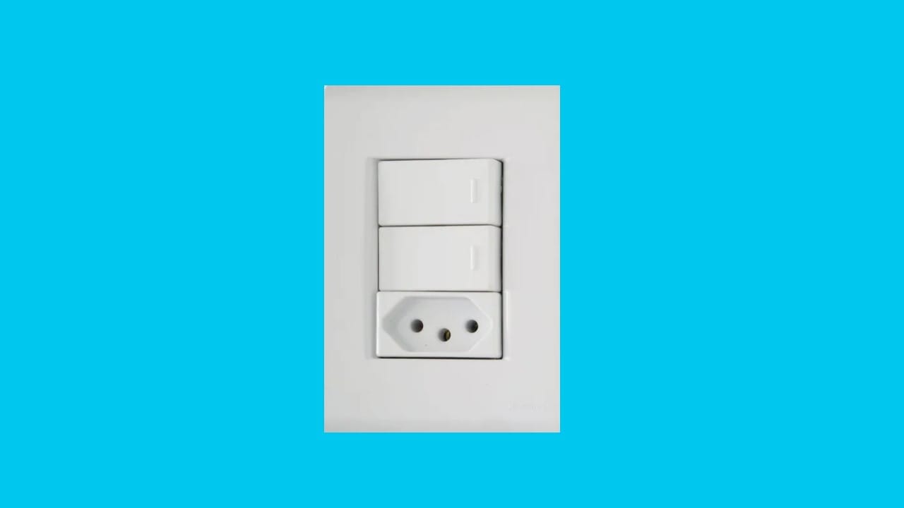 Como instalar interruptor duplo com tomada