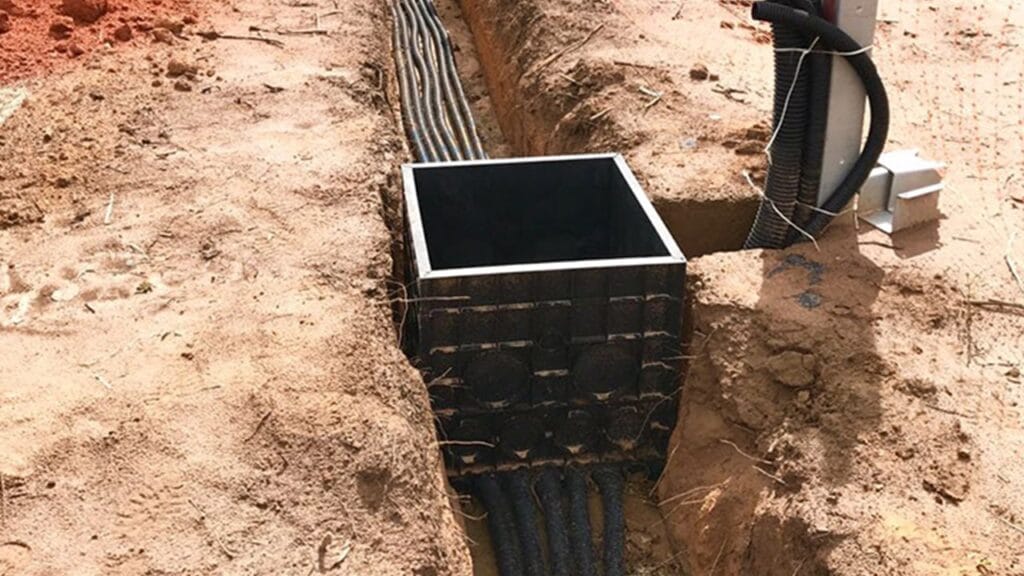 Caixa de passagem elétrica subterrânea