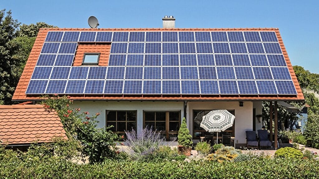 Exemplo de painéis solares do kit solar fotovoltaico