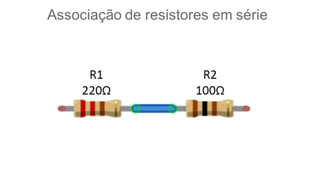 Exemplo de associações de resistores em série com dois resistores