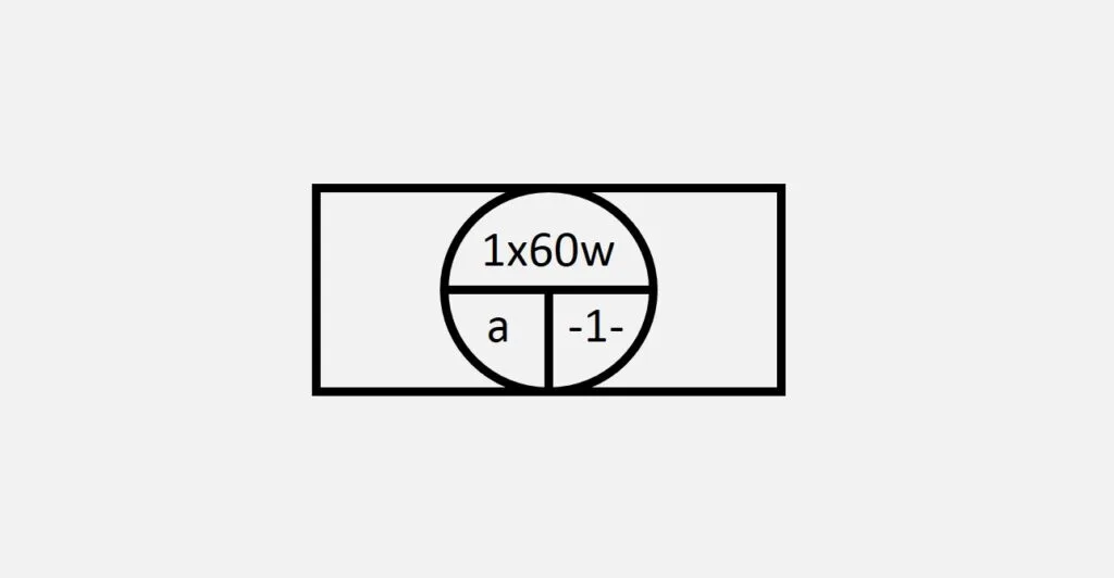 Simbologia de iluminação em planta baixa para ponto de luz tubular no teto