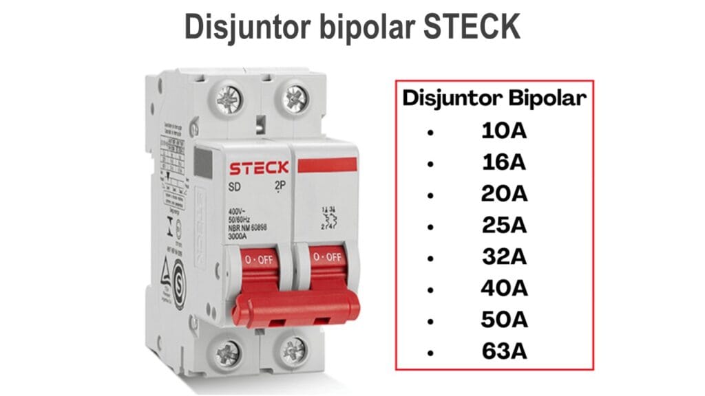 tipo de disjuntor bipolar steck