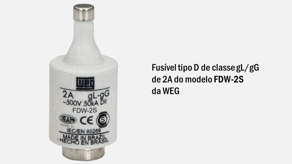 Tipos de fusíveis NH da WEG do tipo D de classe gL/gG