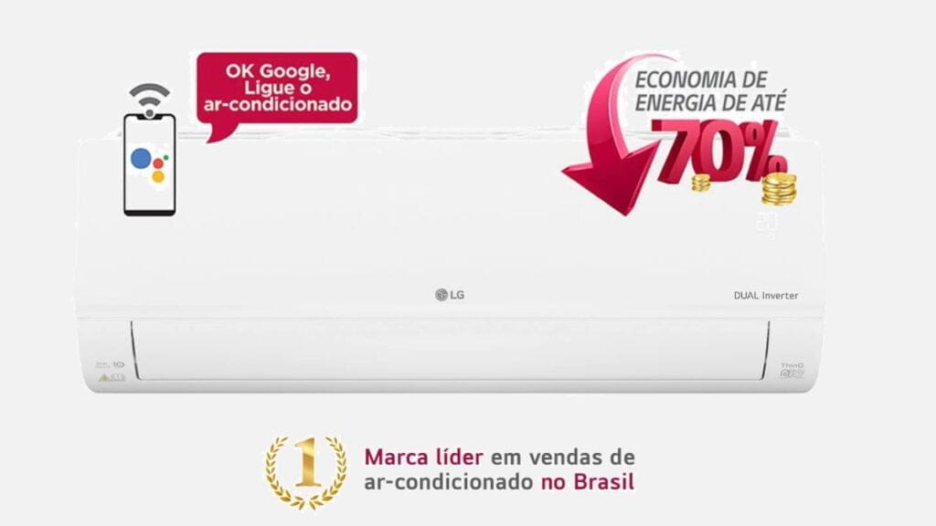 Modelo de ar condicionado LG usado no exemplo do artigo para calcular qual fio usar para ar condicionado 12000 BTUs 127V