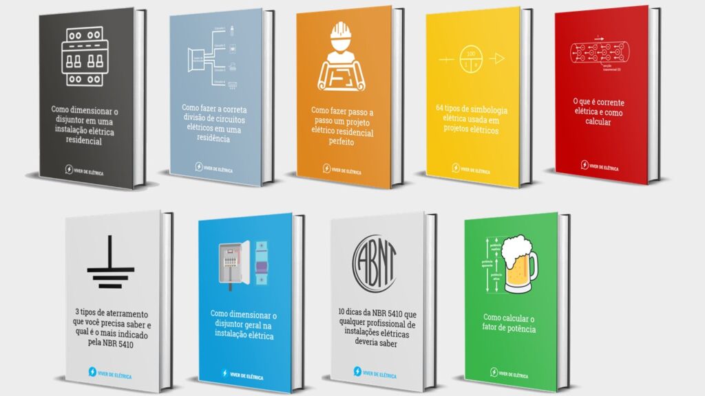 Mostra todos os eBooks que vem no Kit 9 eBooks para eletricistas e engenheiros da Viver De Elétrica
